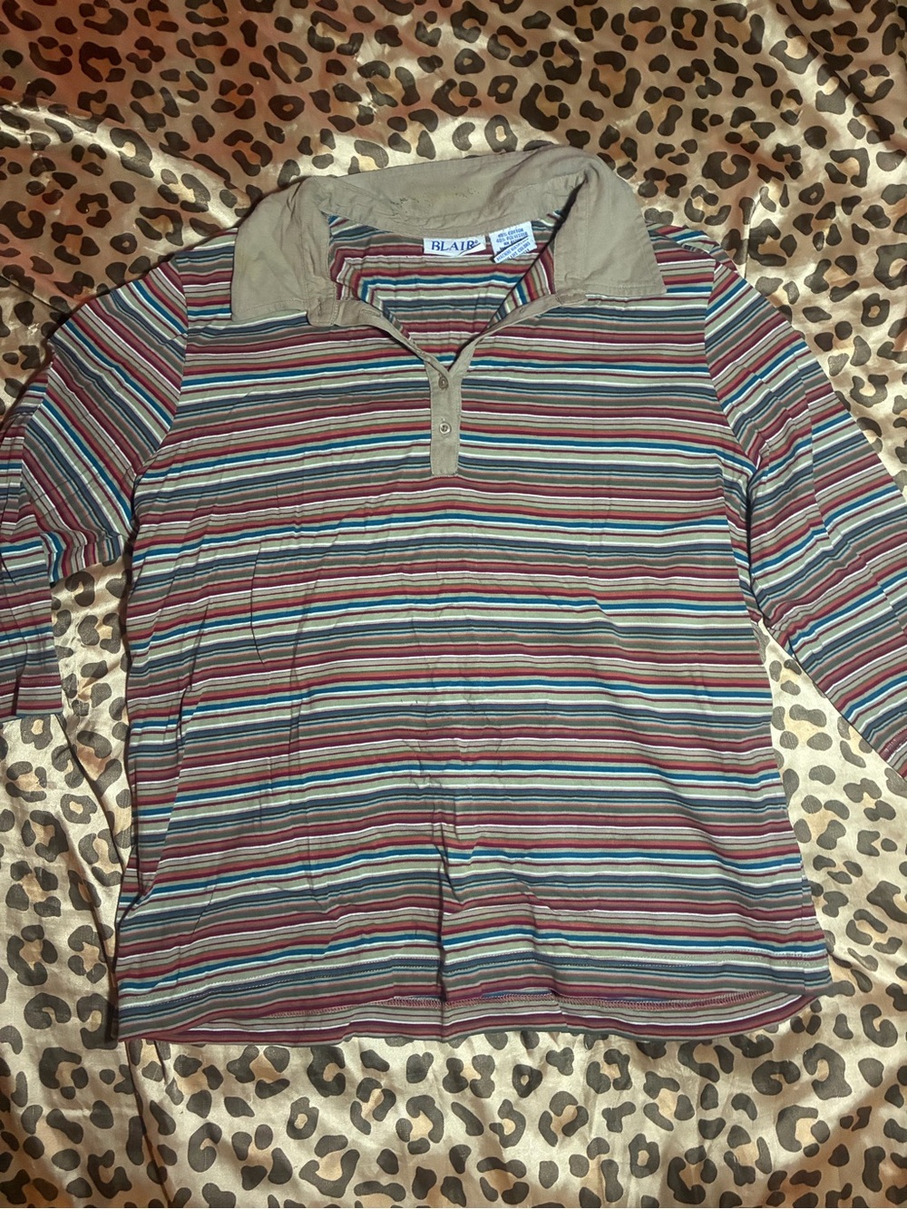 ⭒ adorable blair colorful collared long sleeve